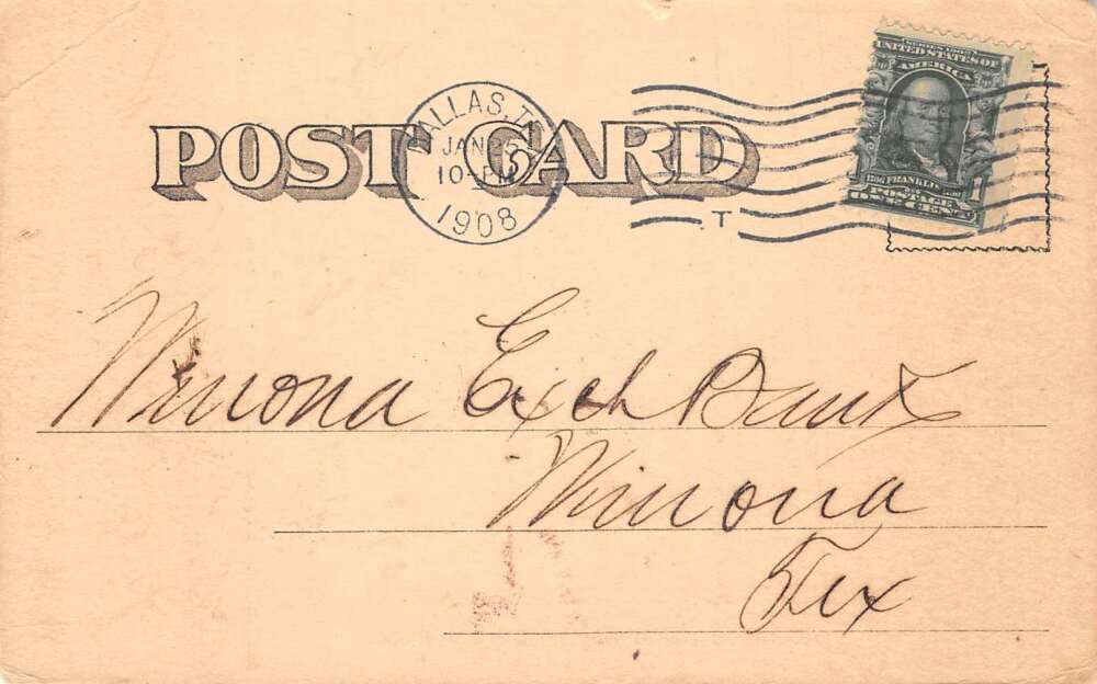 Dallas Texas American Exchange National Bank Receipt Vintage Postcard AA77429 - Image 2