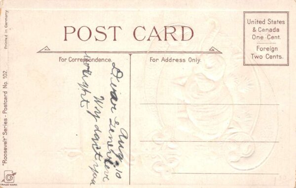 President Theo Roosevelt Quote Elephant Vintage Postcard AA77431 - Image 2