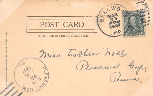 Bellwood Pennsylvania Borough Reservoir Waterfall Scenic View Postcard AA77433 - Image 2
