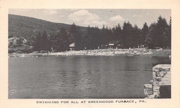 Greenwood Furnace Pennsylvania Swimming Beach Scenic View Postcard AA77435