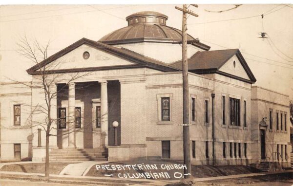 Columbiana Ohio Presbyterian Church Real Photo Vintage Postcard AA77448