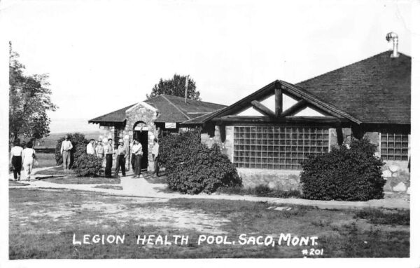 Saco Montana Legion Health Pool Entrance Real Photo Postcard AA77467