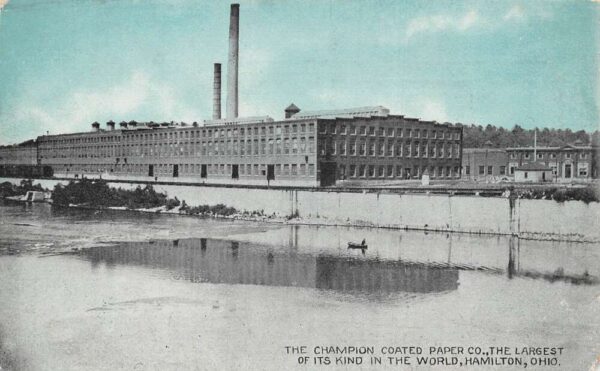 Hamilton Ohio Campion Coated Paper Mill Factory Vintage Postcard AA77480