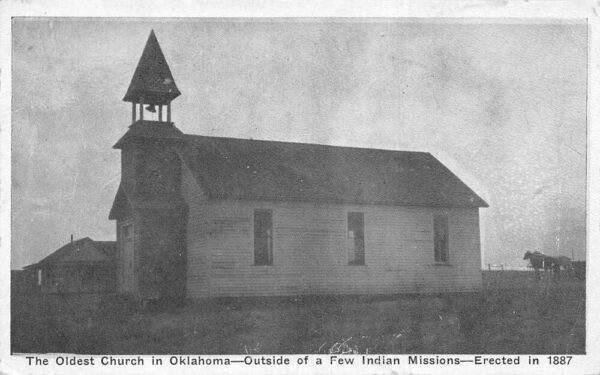 Oklahoma Oldest Church in Oklahoma Vintage Postcard AA77498