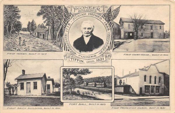Tiffin Ohio Pioneer Buildings Multiview Vintage Postcard AA77500