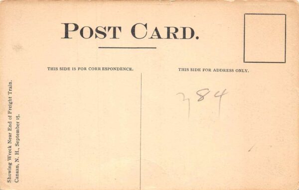 Canaan New Hampshire Train Wreck Disaster September 15 Vintage Postcard AA77512 - Image 2