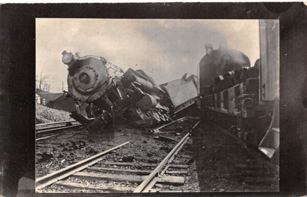 Train Wreck Disaster Collision Real Photo Vintage Postcard AA77523