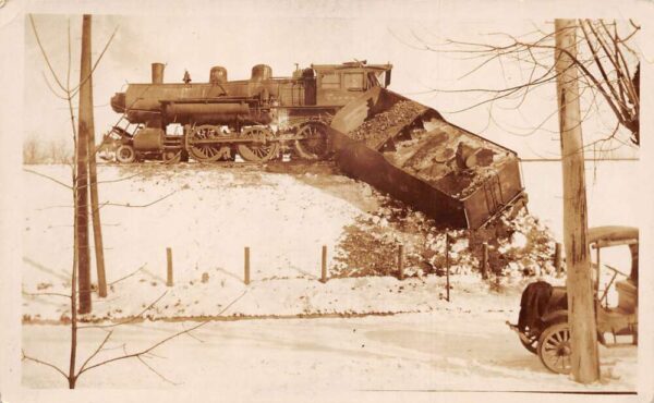 Train Wreck Disaster Coal Car off Track Winter Snow Real Photo Postcard AA77525