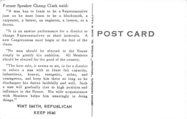 Wint Smith Republican Congressman Election Political Real Photo PC AA77528 - Image 2