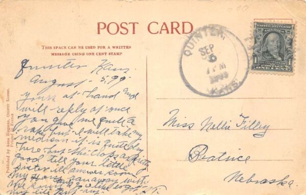 Quinter Kansas Multiview Train Station School Bank Postcard AA77529 - Image 2