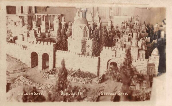 Jerusalem Palestine City Miniature Golden Gate Real Photo Postcard AA77536