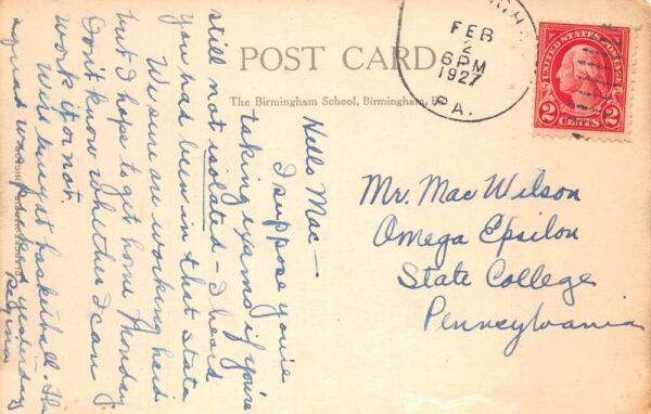 Birmingham Pennsylvania School for Girls Pine Heights Inn Postcard AA77546 - Image 2