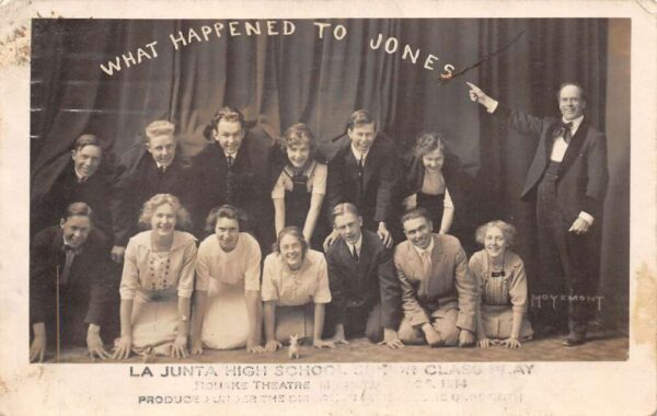 La Junta Colorado High School Theatre Class Play Real Photo Postcard AA77550