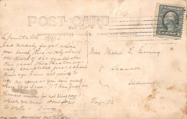 La Junta Colorado High School Theatre Class Play Real Photo Postcard AA77550 - Image 2