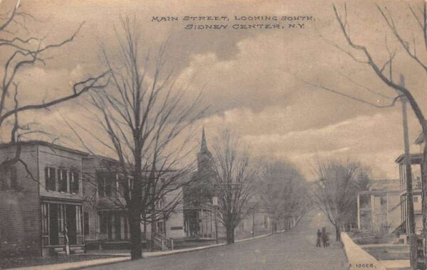 Sidney Center New York Main Street Looking South Vintage Postcard AA77557