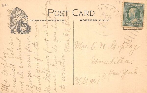 Sidney Center New York Main Street Looking South Vintage Postcard AA77557 - Image 2