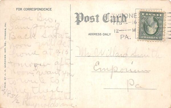 Tyrone Pennsylvania Stevens Park Cabin and Well Vintage Postcard AA77588 - Image 2