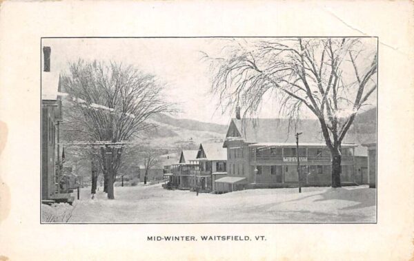 Waitsfield Vermont Mid-Winter Scenic View Snow Vintage Postcard AA77595