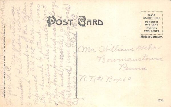 Gilbert Pennsylvania Salem Church Vintage Postcard AA77604 - Image 2