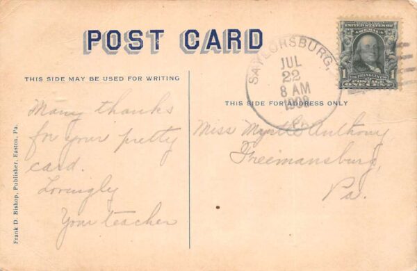 Saylorsburg Pennsylvania The Lily Pond by Bishop Cottages Postcard AA77608 - Image 2