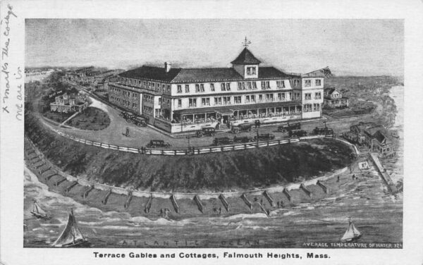 Falmouth Heights Massachusetts Terrace Gables and Cottages Postcard AA77613