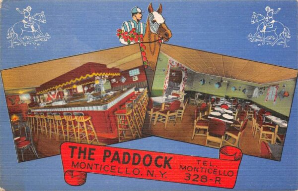 Monticello New York The Paddock Restaurant Interior View Postcard AA77617