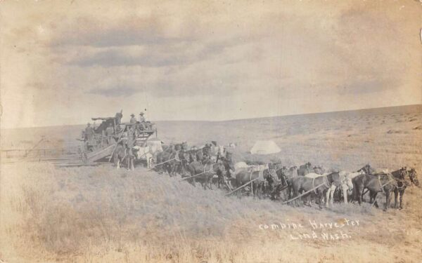 Lind Washington Combine Harvester Farming Scene Real Photo Postcard AA77647