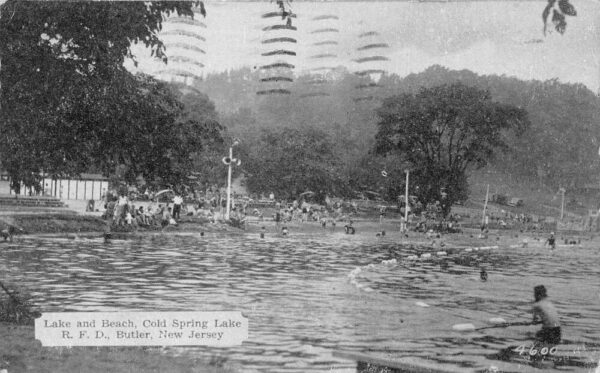 Butler New Jersey Cold Spring Lake Beach Scene Vintage Postcard AA77695
