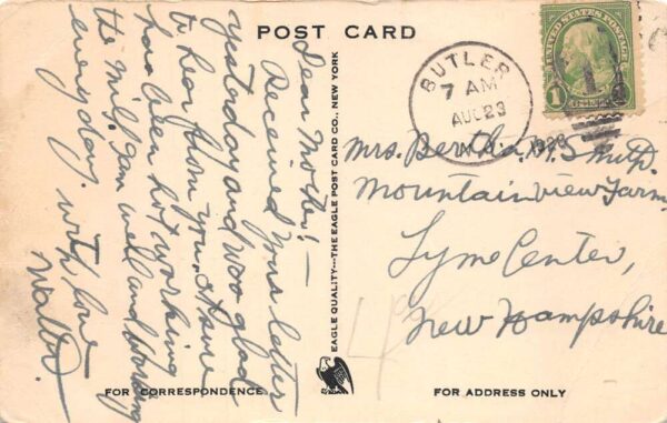 Butler New Jersey Methodist Episcopal Tabernacle Church Vintage Postcard AA77698 - Image 2