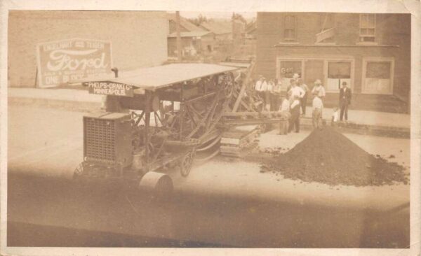 Minneapolis Minnesota Phelps Drake Steam Shovel Ford Sign Real Photo PC AA77716
