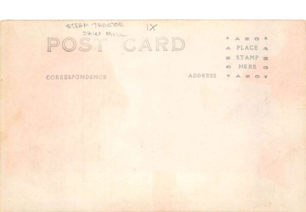 Saw Mill Steam Tractor Logging Scene Lumber Real Photo Vintage Postcard AA77718 - Image 2