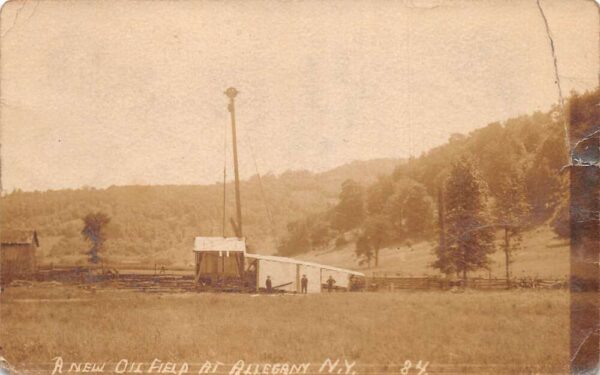 Allegany New York New Oil Field Real Photo Vintage Postcard AA77724