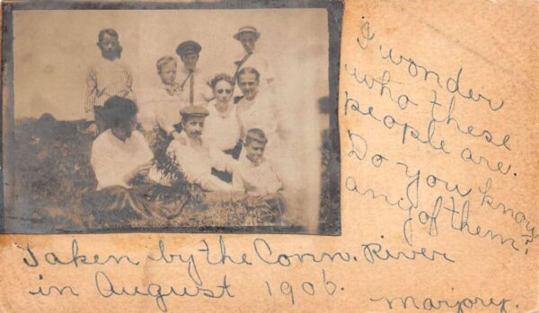 Haddam Connecticut People by River Real Photo Vintage Postcard AA77741