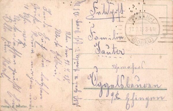 Ulm Germany Airship Zeppelin Early Parachute Vintage Postcard AA77746 - Image 2