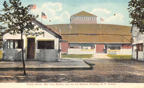 Fort Gratiot Michigan Candy Stand Belt Line Station Vintage Postcard AA77758