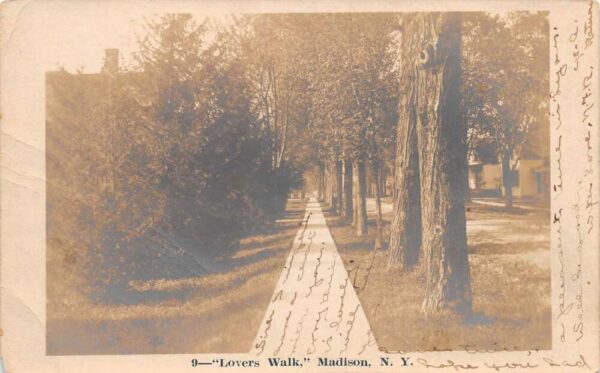 Madison New York Lovers Walk Scenic View Real Photo Postcard AA77763