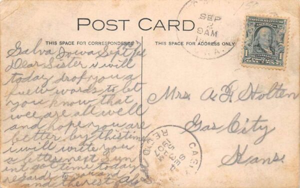 Galva Iowa East Side Main Street Bank Real Photo Postcard AA79299 - Image 2