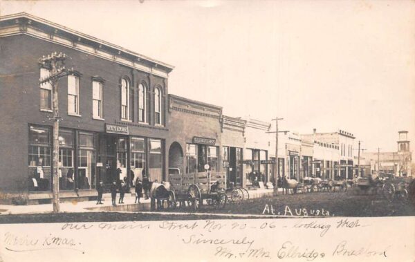Augusta Wisconsin Main Street Real Photo Vintage Postcard AA79305