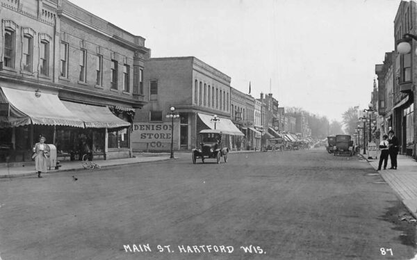 Hartford Wisconsin Main Street Ice Cream Parlor Real Photo Postcard AA79309
