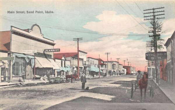 Sand Point Idaho Main Street Vintage Postcard AA79327