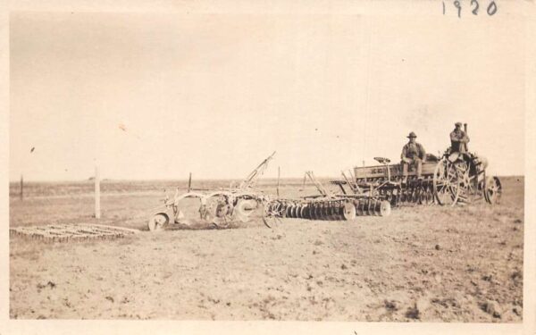 Horse Carriage Plow Farming Scene Real Photo Vintage Postcard AA79335