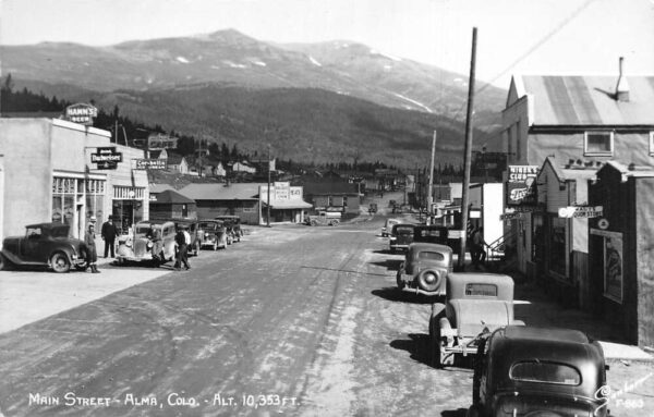 Alma Colorado Main Street Budweiser Beer Sign Real Photo Postcard AA79336