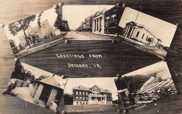 Decorah Iowa Multiview Greetings Post Office Hospital Real Photo PC AA79342