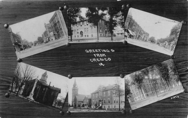 Cresco Iowa Multiview Greetings Court House School Real Photo PC AA79343