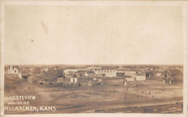 McCracken Kansas Birds Eye View Real Photo Vintage Postcard AA79361