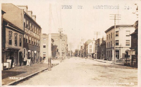 Huntingdon Pennsylvania Penn Street Real Photo Vintage Postcard AA79363