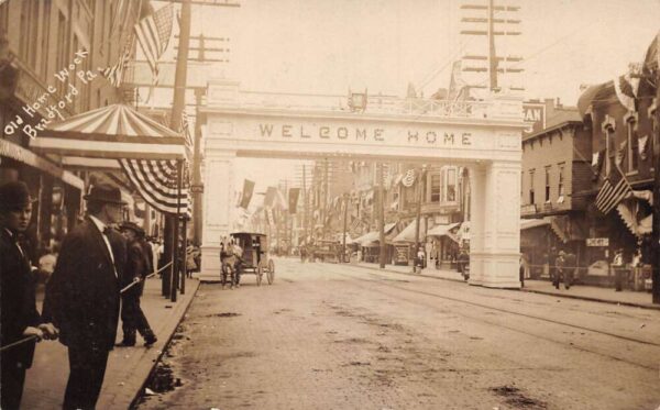 Bradford Pennsylvania Old Home Week Archway Real Photo Postcard AA79368