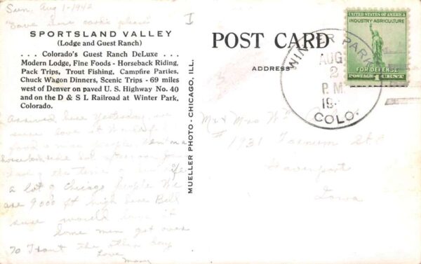 Winter Park Colorado Sportsland Valley Lodge Jukebox Real Photo Postcard AA79370 - Image 2