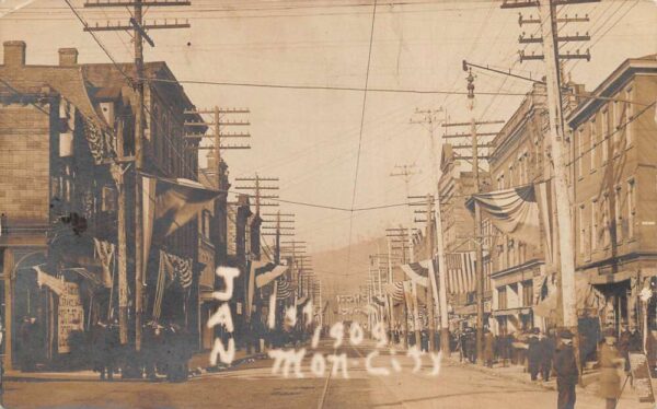 Monogahela Mon City Pennsylvania Hazzard Street Scene Real Photo PC AA79392