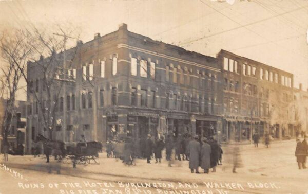 Burlington Vermont Hotel Burlington Ruins Fire Disaster Real Photo PC AA79395